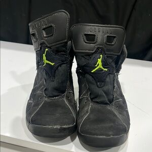 Jordan Black and Green High-Top Sneakers